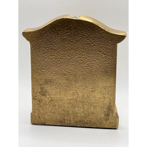 Vtg USA Philadelphia Manufacturing PM Solid Brass Bookend Monk Bishop Scholar - Picture 3 of 4